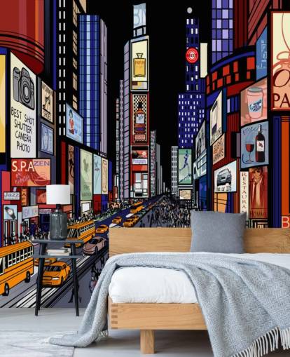 papel pintado colorido abstracto times square