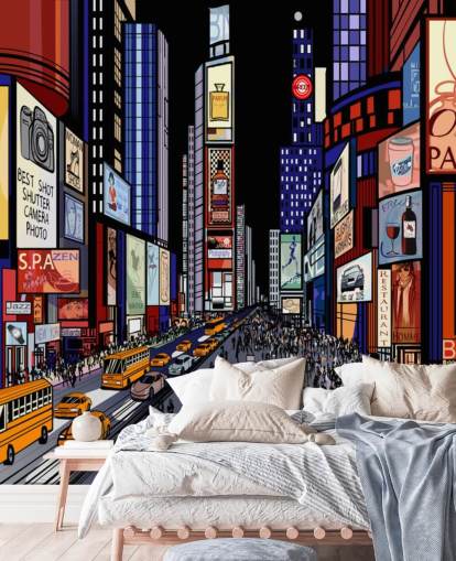 colourful abstract times square wallpaper
