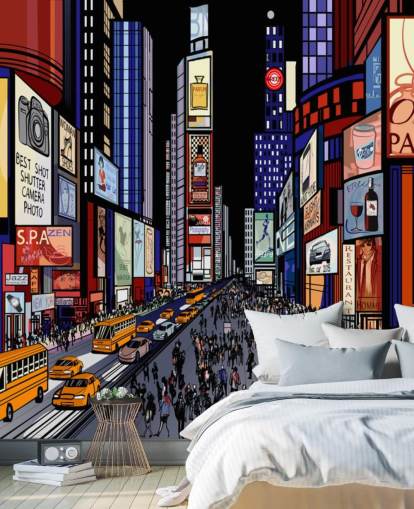 colourful abstract times square wallpaper