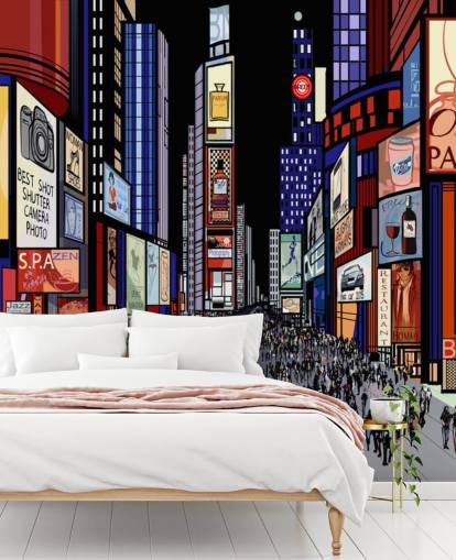 carta da parati colorata astratta times square