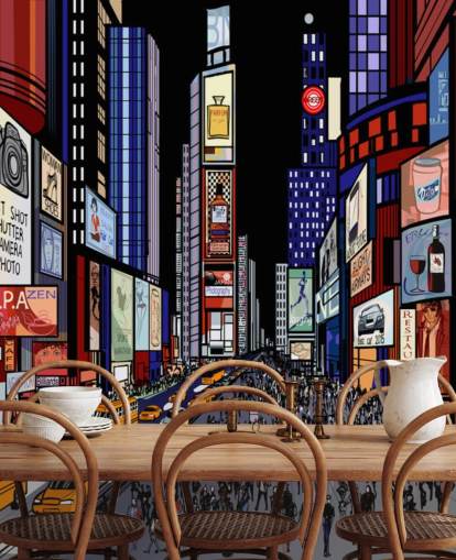 papel pintado colorido abstracto times square