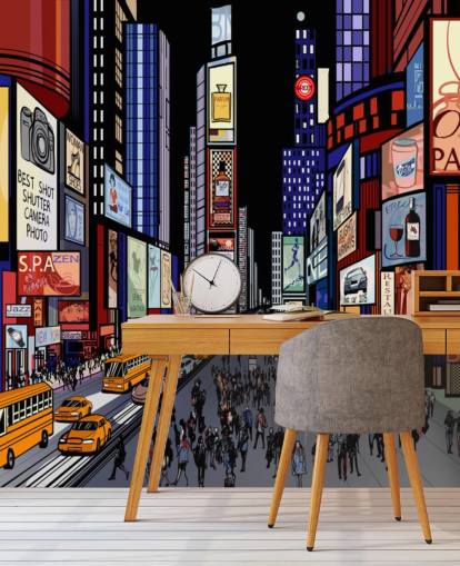 colourful abstract times square wallpaper