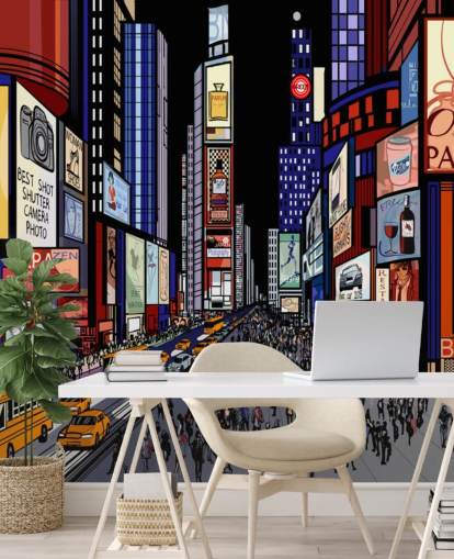 colourful abstract times square wallpaper