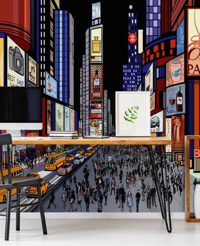 colourful abstract times square wallpaper