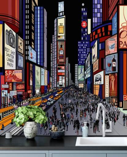 colourful abstract times square wallpaper