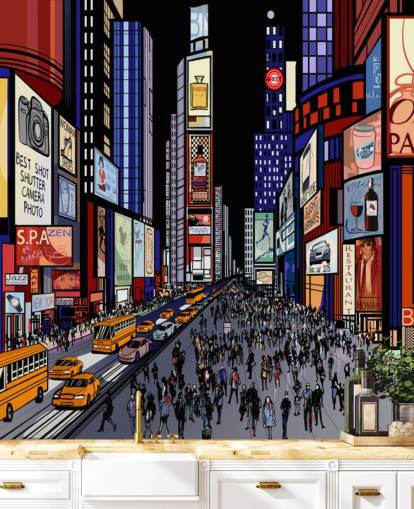 papel pintado colorido abstracto times square