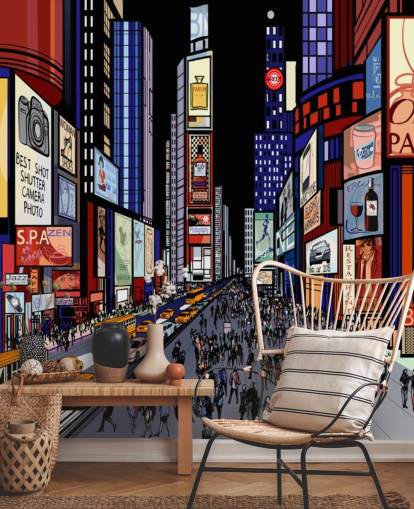 colourful abstract times square wallpaper