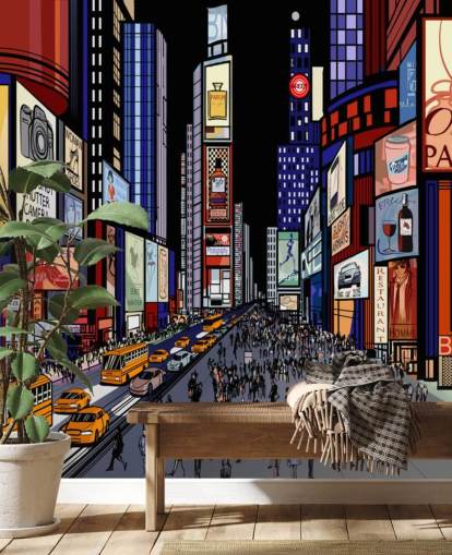 colourful abstract times square wallpaper