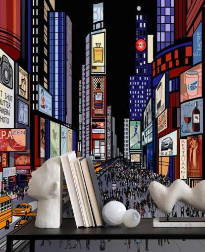 colourful abstract times square wallpaper