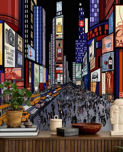 papel pintado colorido abstracto times square