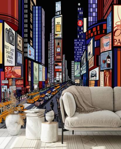 papel pintado colorido abstracto times square
