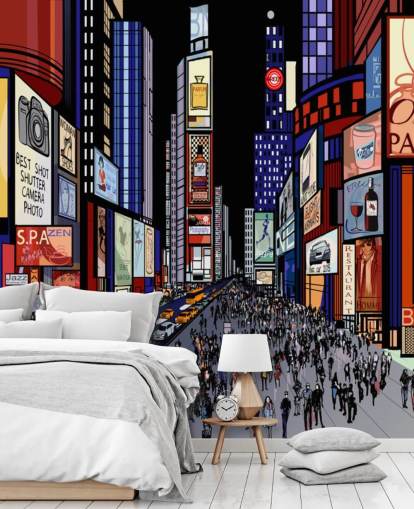 carta da parati colorata astratta times square