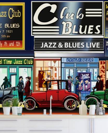 Old New York Music Hall Fronts Carta da parati