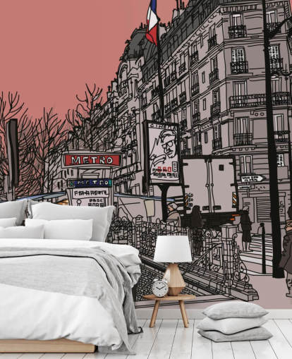 Paris Metro Station Retro Paris Themed Wallpaper Paris Metro Station Retro Paris Themed Wallpaper