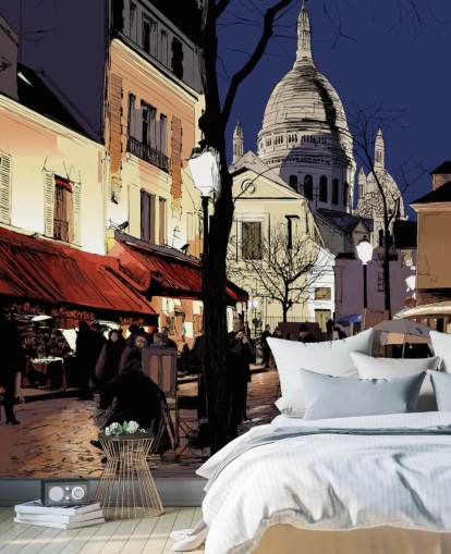 Abstract Paris Street Wall Mural