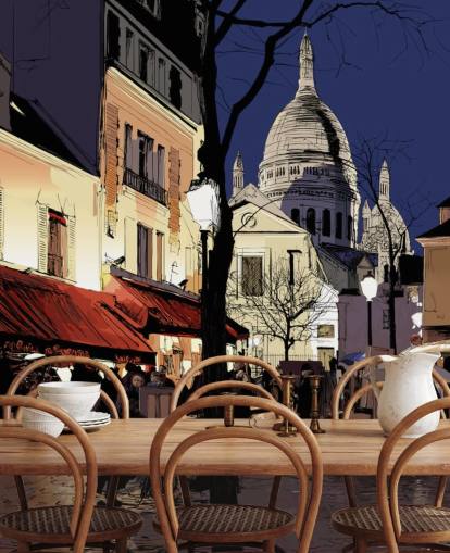 Abstrakt Paris Street väggmålning