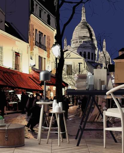 Abstract Paris Street Wall Mural