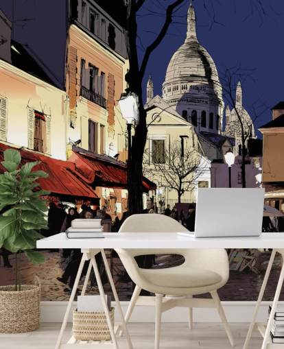 Abstrakt Paris Street Veggmaleri