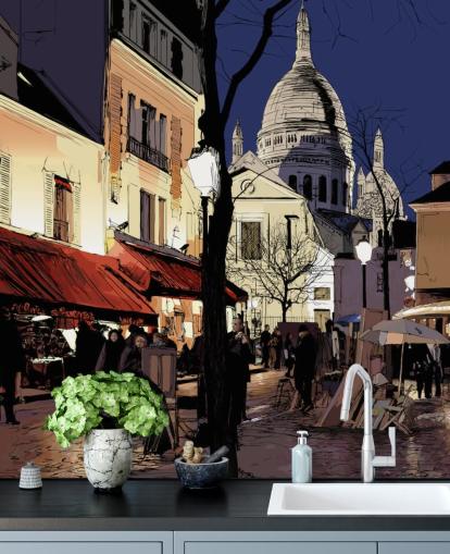 Abstrakt Paris Street Veggmaleri Abstrakt Paris Street Veggmaleri