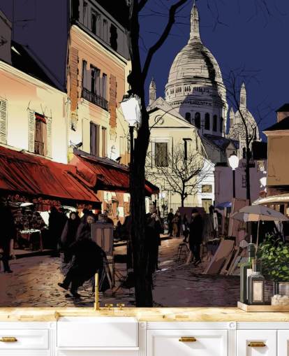 Abstract Paris Street Wall Mural