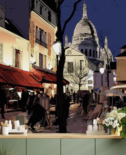 Abstrakt Paris Street väggmålning Abstrakt Paris Street väggmålning