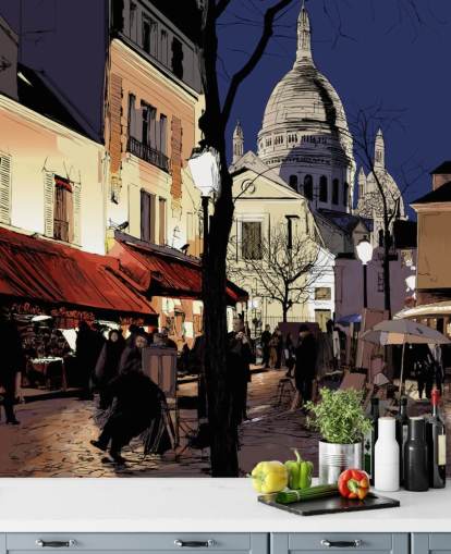 Abstrakt Paris Street Veggmaleri