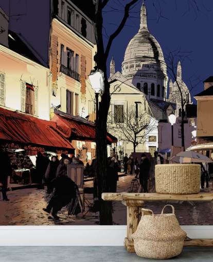 Abstrakt Paris Street Veggmaleri