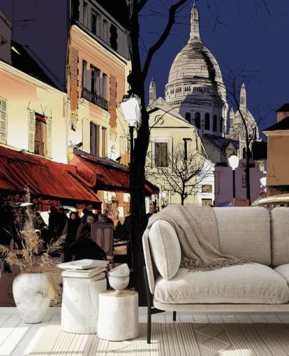 Abstract Paris Street Wall Mural