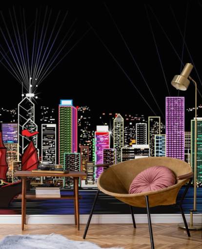 illuminated effect hong kong city wallpaper illuminated effect hong kong city wallpaper