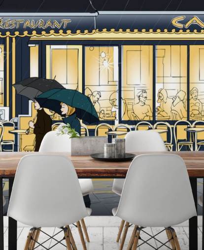 Blå og Gul Cafe Vis Bakgrunn Blå og Gul Cafe Vis Bakgrunn