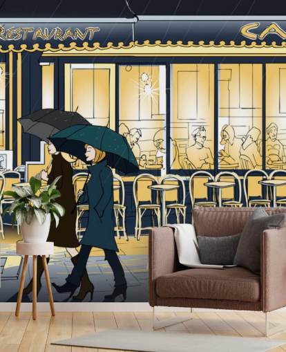 Blå og Gul Cafe Se Baggrund Blå og Gul Cafe Se Baggrund