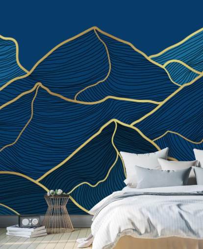 gold and navy blue line mountains wallpaper gold and navy blue line mountains wallpaper