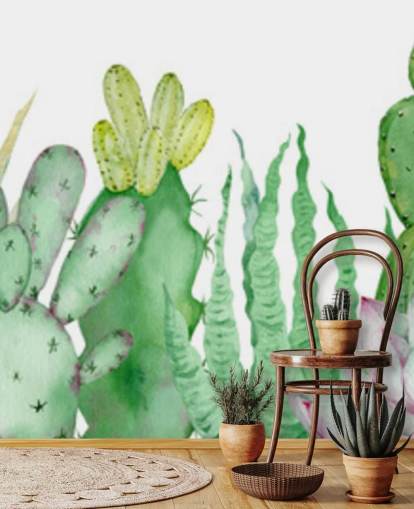 papier peint cactus aquarelle
