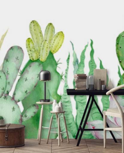 Aquarell Kakteen Tapete