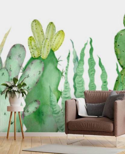 papier peint cactus aquarelle