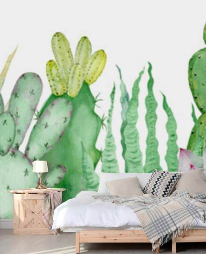 papel pintado de cactus acuarela papel pintado de cactus acuarela