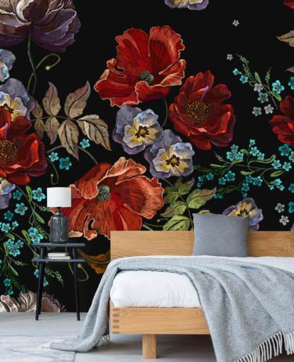 Dark Poppies Poppy Wallpaper