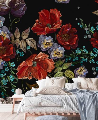 Dark Poppies Poppy Wallpaper