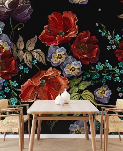 Coquelicots noirs Papier peint Poppy