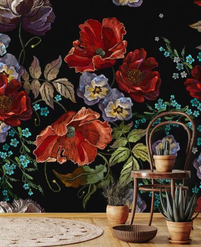 Coquelicots noirs Papier peint Poppy