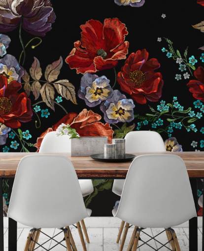 Dark Poppies Poppy Wallpaper