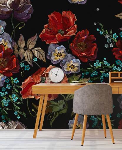 Coquelicots noirs Papier peint Poppy