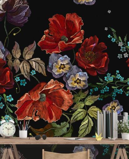 Coquelicots noirs Papier peint Poppy