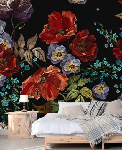 Dark Poppies Poppy Wallpaper