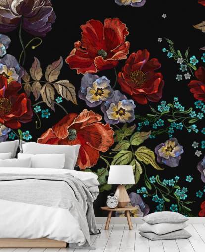 Coquelicots noirs Papier peint Poppy Coquelicots noirs Papier peint Poppy