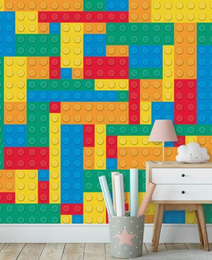 Carta da parati colorata Lego