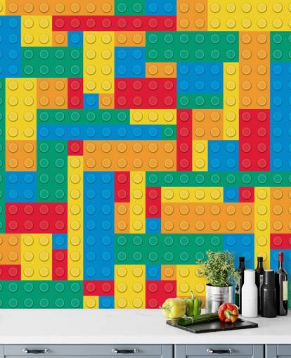 Papel de Parede Colorido Lego