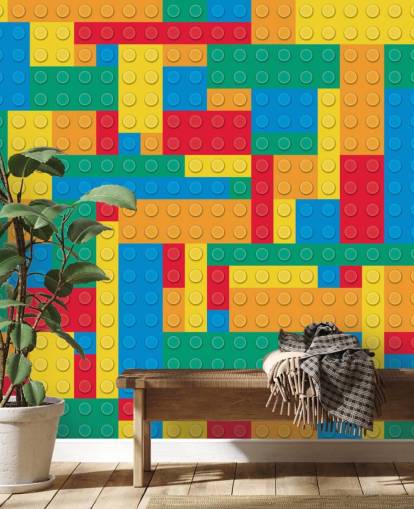 Carta da parati colorata Lego