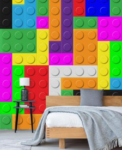 Papel pintado ladrillos de colores