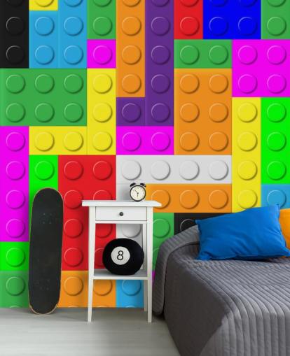 Papel pintado ladrillos de colores